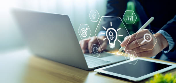 istock Start Up new ideas, business growth with creative technology and creativity. Education Creativity and problem solving. Innovation, creative thinking digital technology. new business idea concept. 2129207270