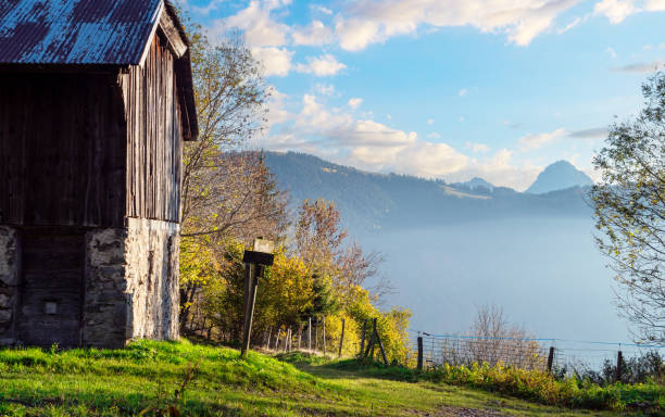 an old barn in the french Alps mountains