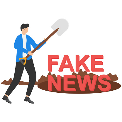 Stop fake news and misinformation spreading on internet and media concept,