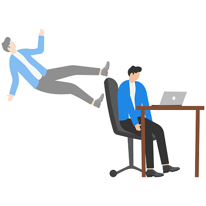 Being absent minded causes inefficiency at work, distractions decrease productivity, or lack of concentration at work. Businessmen stop working for a moment while his spirit escapes from their body.