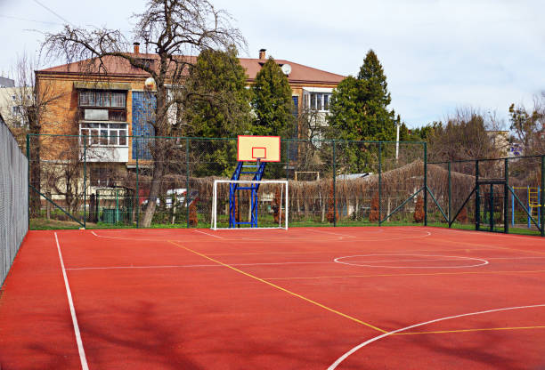 istock Empty sports ground in early spring 2129362423