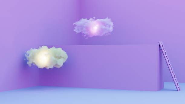 3D rendered dark blue cloud on a pink backdrop, offering a striking contrast and a visually pleasing aesthetic