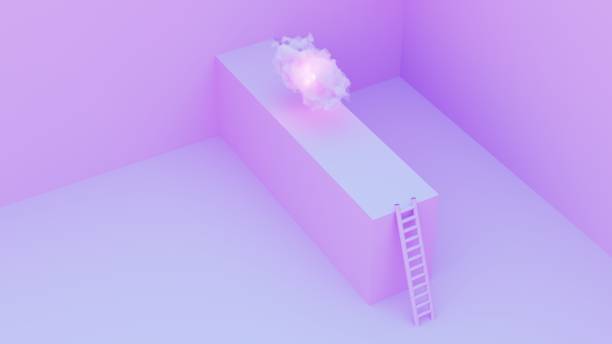 istock 3D rendered dark blue cloud on a pink backdrop, offering a striking contrast and a visually pleasing aesthetic 2129374868