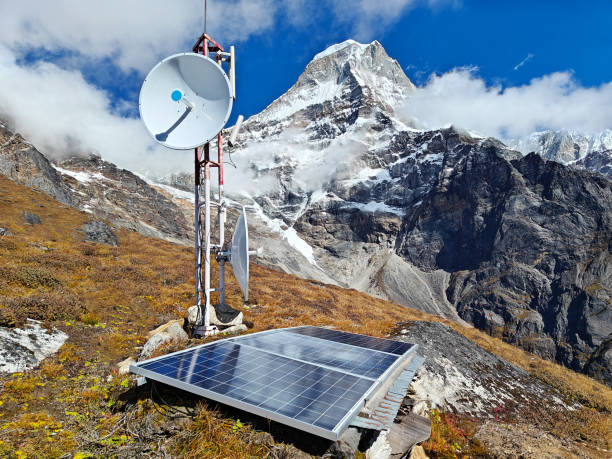 istock Solar-powered antenna in Himalaya mountains. Nepal 2129440848