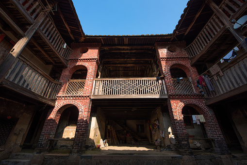 The architecture and residential buildings in ancient Chinese villages.