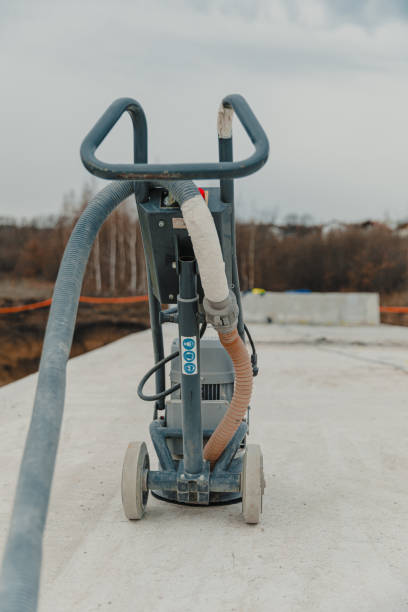 istock Vertical shot of a concrete grinder, tools for cement, construction site 2129475771