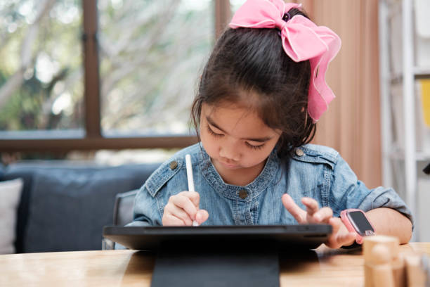 istock A young girl is playing with a remote control a robot 2129480510