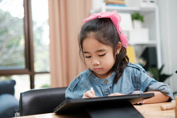 istock A young girl is playing with a remote control a robot 2129480512