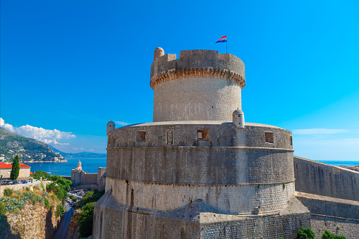 Fortress of Dubrovnik in a beautiful summer day, Croatia. Fort Lovrijenac in Dalmatia Dubrovnik Croatia