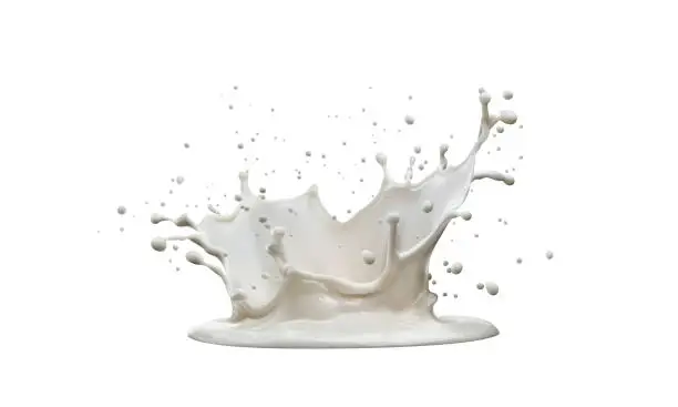 Vector illustration of Realistic milk splash isolated on white background.