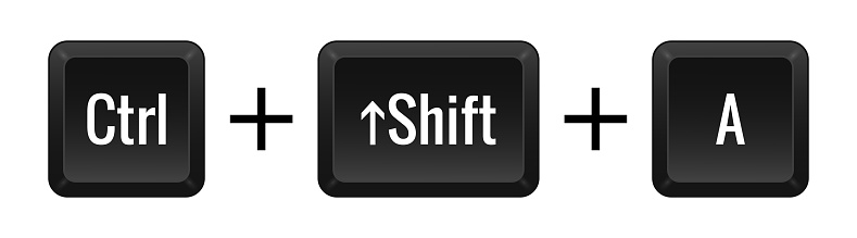Ctrl Shift A Key Combination Keyboard Control Computer Shortcut Laptop ...