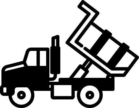 Loading truck glyph and line vector illustration