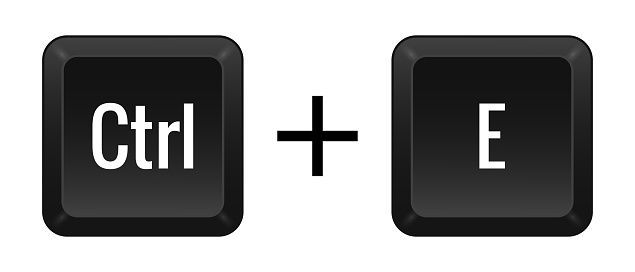 Type E Key Ctrl E Key Combination Keyboard Control Computer Shortcut Laptop ...