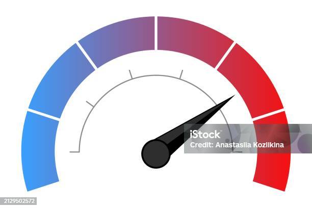 Speedometer With Color Scale And Maximum Value Measure Needle Speed ...