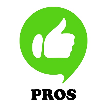Pros Text Green Speech Bubble With Pros Text And Like Gesture Approve Correct ...