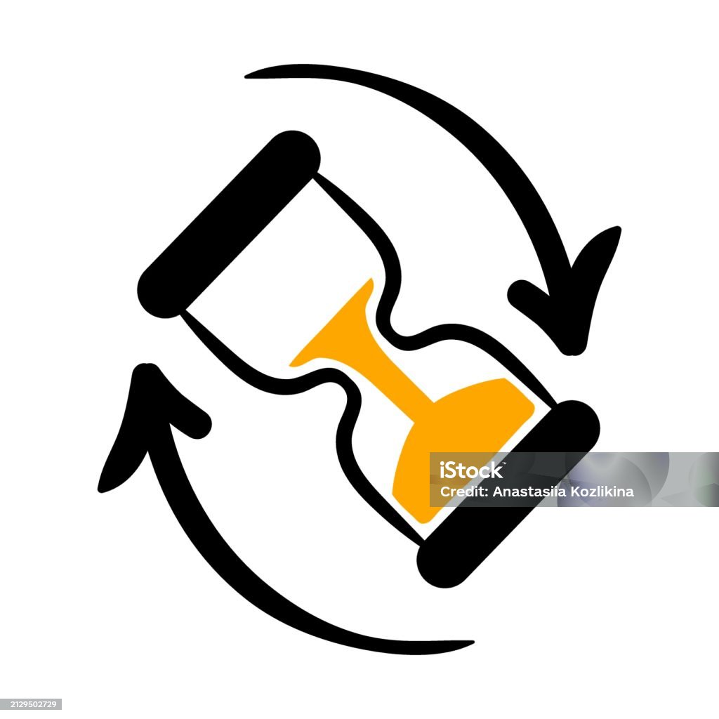 Hourglass With Arrows Countdown Loading Please Wait Data Processing ...