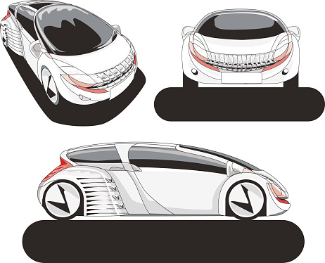 Vector original design automobile from various angles