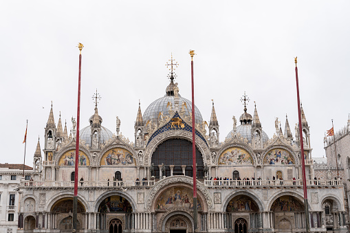 Dome and statues of the Basilica of Venice