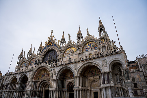 Dome and statues of the Basilica of Venice