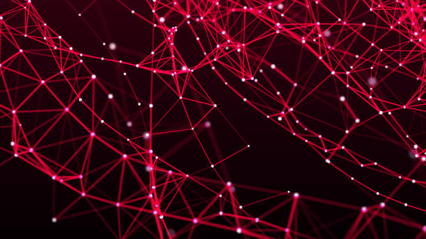 istock Network of dots connected by lines. DNA twisted structure. Abstract background. Big data visualization. 3D rendering. 2129522633