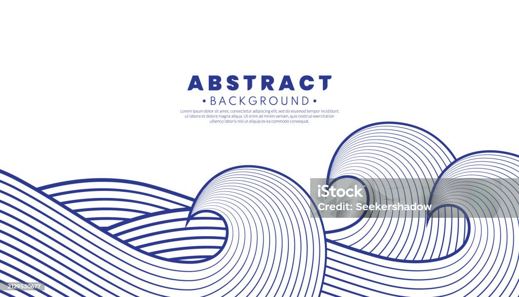 Water Wave Line Pattern Abstract Blue Water Wave Line Pattern Background Japanese Style Concept ...