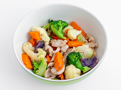 Stir-fried vegetables in bowl