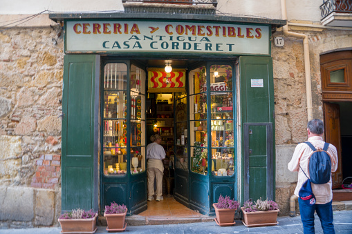Tarragona Catalonia Spain on October 29, 2023 The old center of Tarragona city is a nice area to wander quietly through the narrow, pedestrian and sometimes steep streets. Vintage shop.