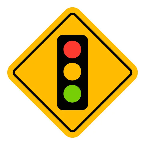 Vector illustration of Vector Traffic Light Road Sign