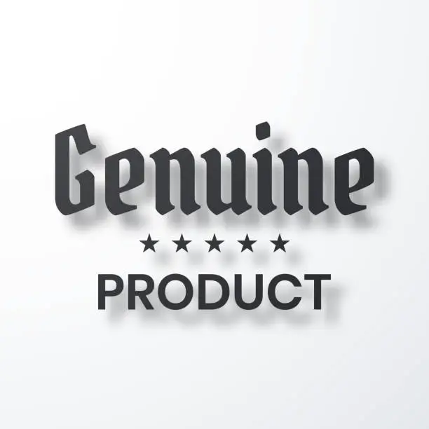 Vector illustration of Genuine Product. Icon with shadow on white background