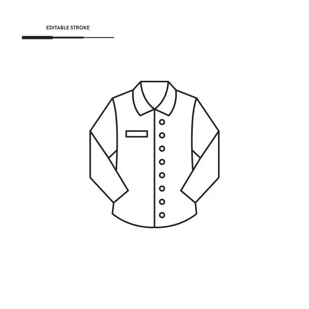 Vector illustration of Button Down Shirt Icon Vector Design.