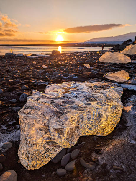 istock diamond beach at sunset. Iceland 2129620181