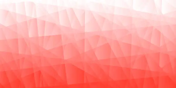 Vector illustration of Abstract geometric background - Polygonal mosaic with Red gradient