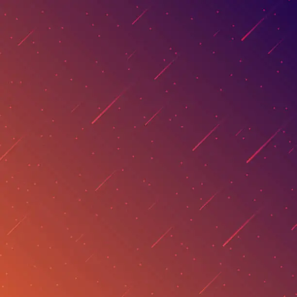 Vector illustration of Trendy starry sky with Red gradient