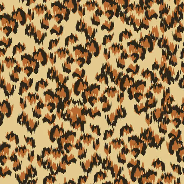Vector illustration of Leopard skin texture vector seamless pattern