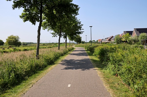 Cycle path Warmoezenierspad In the Groene Zoom of Nieuwerkerk aan den IJssel the Netherlands