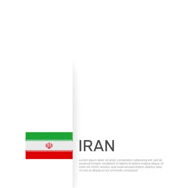 Vector illustration of Iran flag background. State patriotic iranian banner, cover. Document template with iran flag on white background. National poster. Business booklet. Vector illustration, simple design