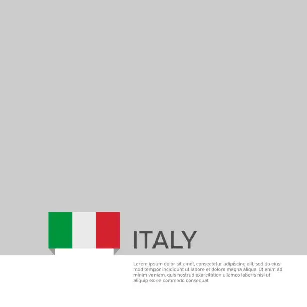 Vector illustration of Italy flag background. State patriotic italian banner, cover. Document template with Italy flag on white background. National poster. Business booklet. Vector illustration, simple design