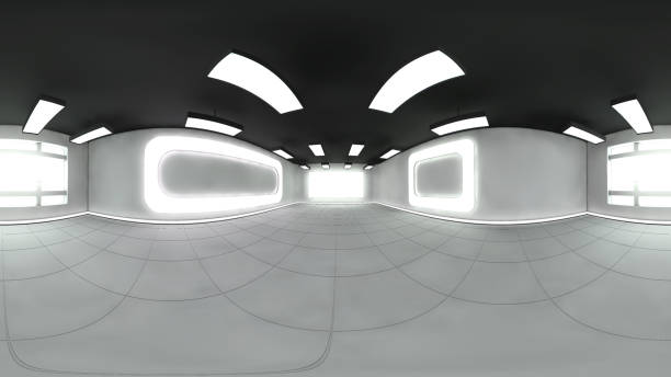 istock HDRI futuristic spaceship corridor, sleek and illuminated 2129730411