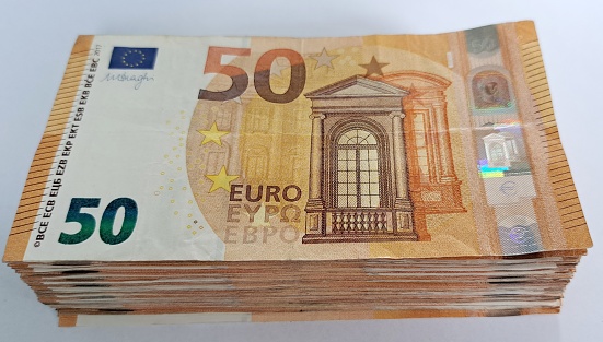 50-euro banknotes together as a means of payment in the European Union.