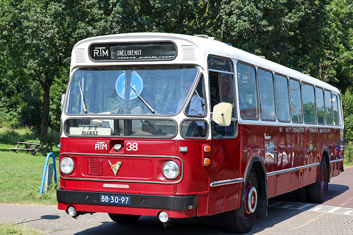 Historic RTM regional bus at a gathering in Capeller the netherlands