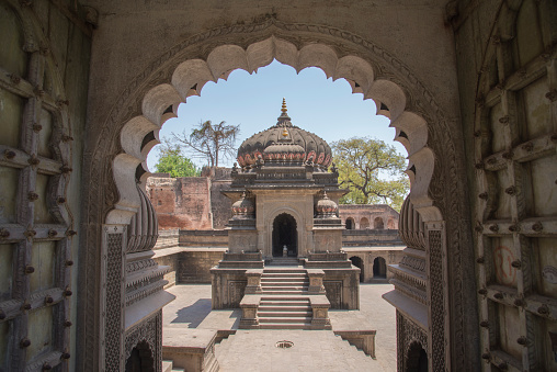 Vithoji Holkar Samadhi and Maheshwar temple, Situated on the banks of river Narmada in madhya pradesh, India.