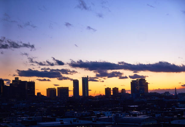 Dawn, mooody sky