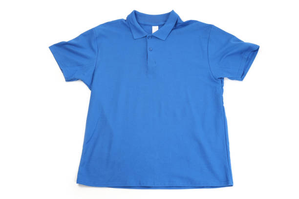 Blank blue t-shirt isolated on white background