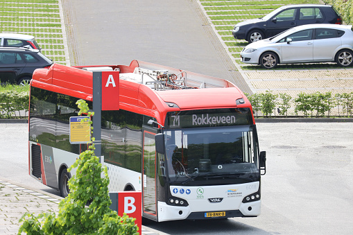 Wiehl, Germany - March 24, 2021: VBL city bus on motorway