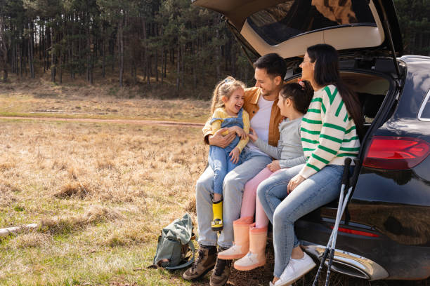 istock Young Caucasian family, having fun while spending day in the nature 2129845489