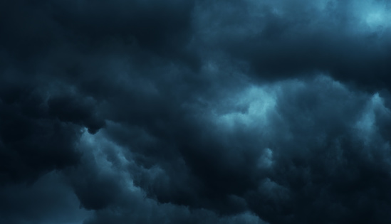 Dark storm clouds. Close-up. Top view. Background. Scenery. Texture.