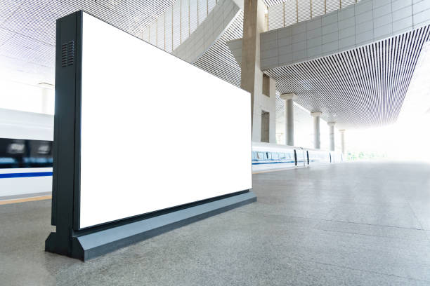 istock Blank billboard on the railroad station platform 2129857754