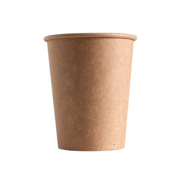 istock Single Brown Disposable Paper Cup Isolated on Pure Background 2129864704