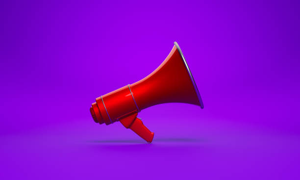 istock Red Megaphone On Purple Background 2129895330