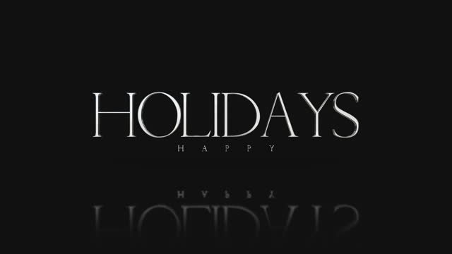 Happy Holidays logo vibrant black background with engaging text